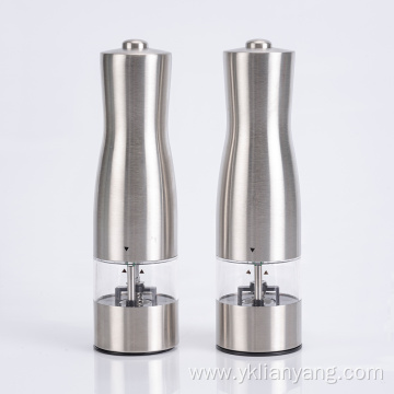 One touch stainless salt and pepper mill grinder